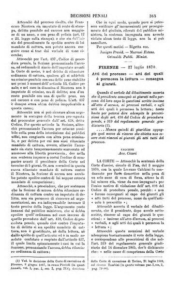 Annali della giurisprudenza italiana raccolta generale delle decisioni delle Corti di cassazione e d'appello in materia civile, criminale, commerciale, di diritto pubblico e amministrativo, e di procedura civile e penale