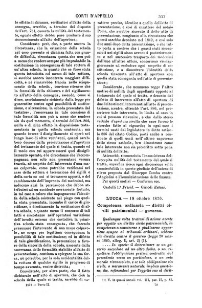 Annali della giurisprudenza italiana raccolta generale delle decisioni delle Corti di cassazione e d'appello in materia civile, criminale, commerciale, di diritto pubblico e amministrativo, e di procedura civile e penale