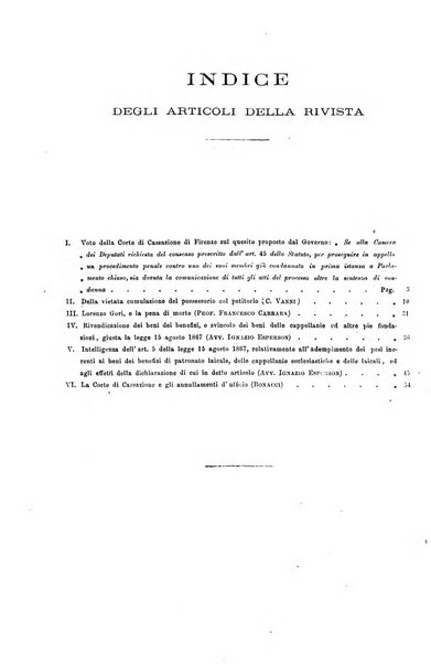 Annali della giurisprudenza italiana raccolta generale delle decisioni delle Corti di cassazione e d'appello in materia civile, criminale, commerciale, di diritto pubblico e amministrativo, e di procedura civile e penale