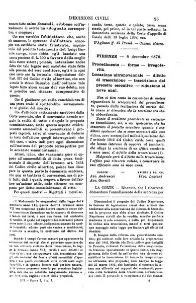 Annali della giurisprudenza italiana raccolta generale delle decisioni delle Corti di cassazione e d'appello in materia civile, criminale, commerciale, di diritto pubblico e amministrativo, e di procedura civile e penale