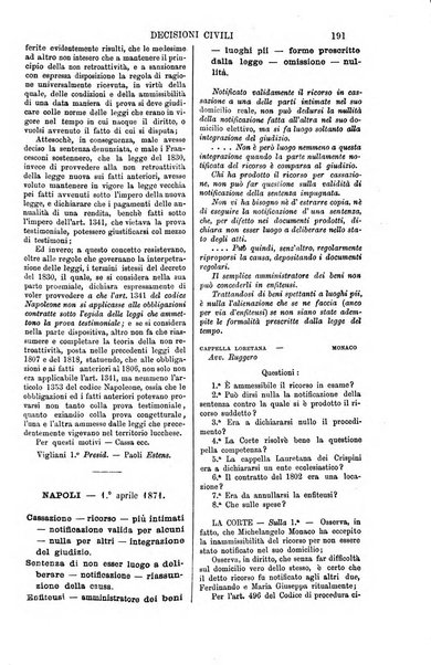 Annali della giurisprudenza italiana raccolta generale delle decisioni delle Corti di cassazione e d'appello in materia civile, criminale, commerciale, di diritto pubblico e amministrativo, e di procedura civile e penale