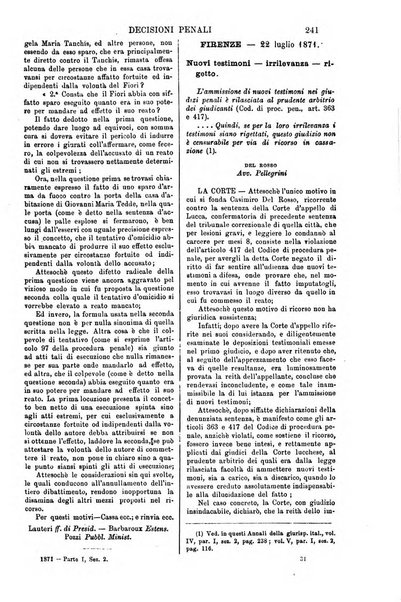 Annali della giurisprudenza italiana raccolta generale delle decisioni delle Corti di cassazione e d'appello in materia civile, criminale, commerciale, di diritto pubblico e amministrativo, e di procedura civile e penale