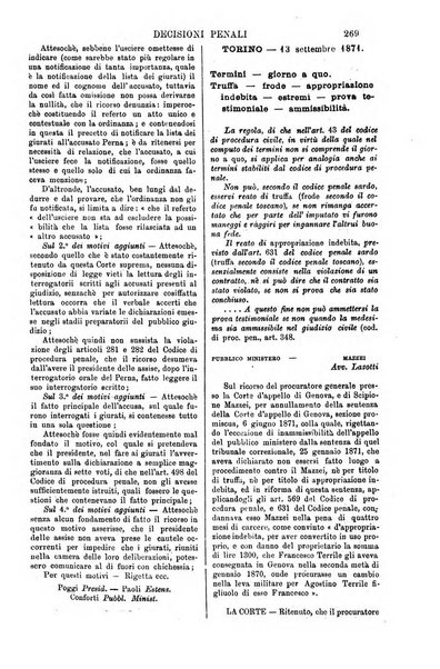 Annali della giurisprudenza italiana raccolta generale delle decisioni delle Corti di cassazione e d'appello in materia civile, criminale, commerciale, di diritto pubblico e amministrativo, e di procedura civile e penale