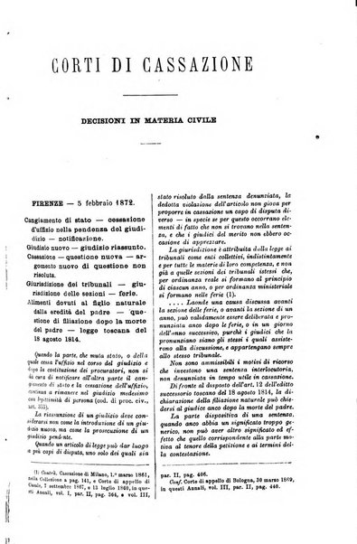 Annali della giurisprudenza italiana raccolta generale delle decisioni delle Corti di cassazione e d'appello in materia civile, criminale, commerciale, di diritto pubblico e amministrativo, e di procedura civile e penale