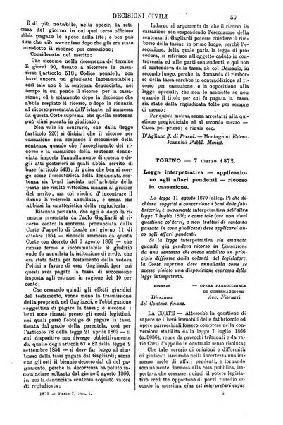 Annali della giurisprudenza italiana raccolta generale delle decisioni delle Corti di cassazione e d'appello in materia civile, criminale, commerciale, di diritto pubblico e amministrativo, e di procedura civile e penale