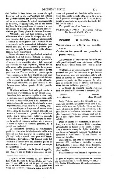 Annali della giurisprudenza italiana raccolta generale delle decisioni delle Corti di cassazione e d'appello in materia civile, criminale, commerciale, di diritto pubblico e amministrativo, e di procedura civile e penale