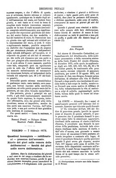 Annali della giurisprudenza italiana raccolta generale delle decisioni delle Corti di cassazione e d'appello in materia civile, criminale, commerciale, di diritto pubblico e amministrativo, e di procedura civile e penale