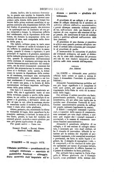 Annali della giurisprudenza italiana raccolta generale delle decisioni delle Corti di cassazione e d'appello in materia civile, criminale, commerciale, di diritto pubblico e amministrativo, e di procedura civile e penale