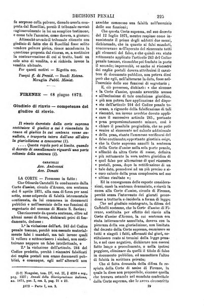 Annali della giurisprudenza italiana raccolta generale delle decisioni delle Corti di cassazione e d'appello in materia civile, criminale, commerciale, di diritto pubblico e amministrativo, e di procedura civile e penale