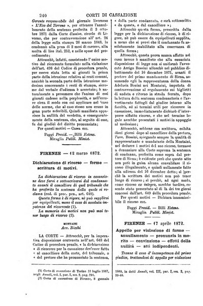 Annali della giurisprudenza italiana raccolta generale delle decisioni delle Corti di cassazione e d'appello in materia civile, criminale, commerciale, di diritto pubblico e amministrativo, e di procedura civile e penale