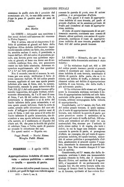 Annali della giurisprudenza italiana raccolta generale delle decisioni delle Corti di cassazione e d'appello in materia civile, criminale, commerciale, di diritto pubblico e amministrativo, e di procedura civile e penale