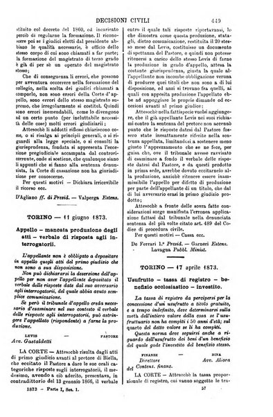 Annali della giurisprudenza italiana raccolta generale delle decisioni delle Corti di cassazione e d'appello in materia civile, criminale, commerciale, di diritto pubblico e amministrativo, e di procedura civile e penale