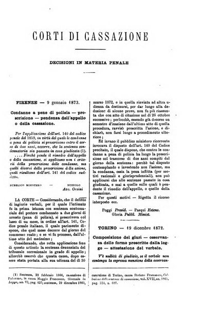 Annali della giurisprudenza italiana raccolta generale delle decisioni delle Corti di cassazione e d'appello in materia civile, criminale, commerciale, di diritto pubblico e amministrativo, e di procedura civile e penale