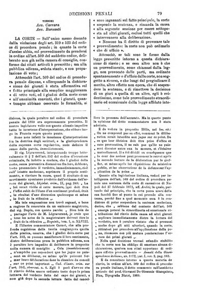 Annali della giurisprudenza italiana raccolta generale delle decisioni delle Corti di cassazione e d'appello in materia civile, criminale, commerciale, di diritto pubblico e amministrativo, e di procedura civile e penale