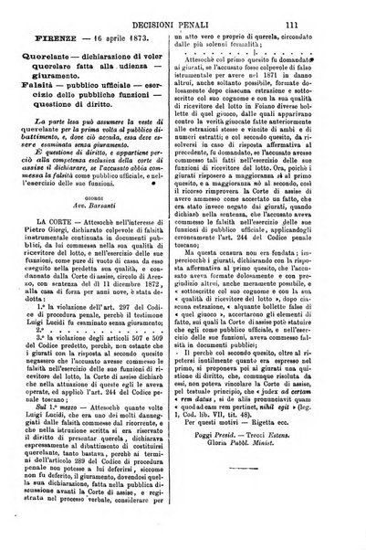 Annali della giurisprudenza italiana raccolta generale delle decisioni delle Corti di cassazione e d'appello in materia civile, criminale, commerciale, di diritto pubblico e amministrativo, e di procedura civile e penale