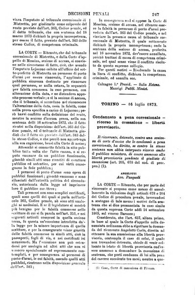 Annali della giurisprudenza italiana raccolta generale delle decisioni delle Corti di cassazione e d'appello in materia civile, criminale, commerciale, di diritto pubblico e amministrativo, e di procedura civile e penale