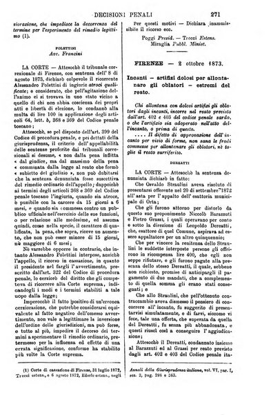 Annali della giurisprudenza italiana raccolta generale delle decisioni delle Corti di cassazione e d'appello in materia civile, criminale, commerciale, di diritto pubblico e amministrativo, e di procedura civile e penale