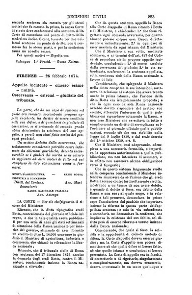 Annali della giurisprudenza italiana raccolta generale delle decisioni delle Corti di cassazione e d'appello in materia civile, criminale, commerciale, di diritto pubblico e amministrativo, e di procedura civile e penale