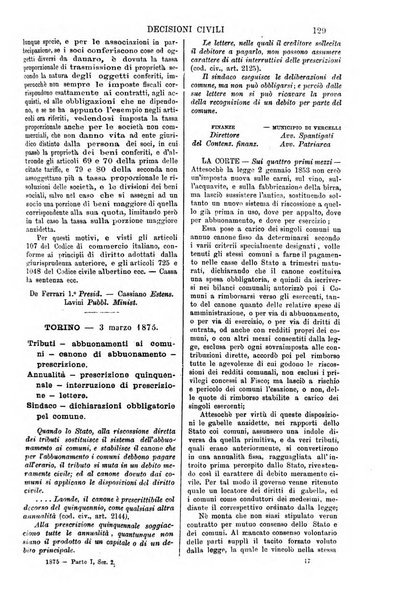 Annali della giurisprudenza italiana raccolta generale delle decisioni delle Corti di cassazione e d'appello in materia civile, criminale, commerciale, di diritto pubblico e amministrativo, e di procedura civile e penale