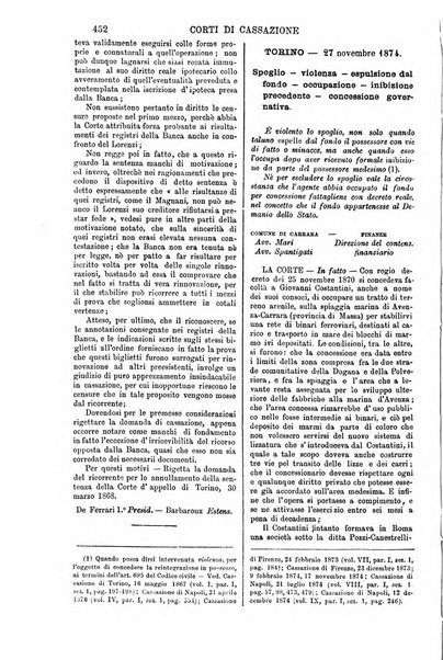 Annali della giurisprudenza italiana raccolta generale delle decisioni delle Corti di cassazione e d'appello in materia civile, criminale, commerciale, di diritto pubblico e amministrativo, e di procedura civile e penale