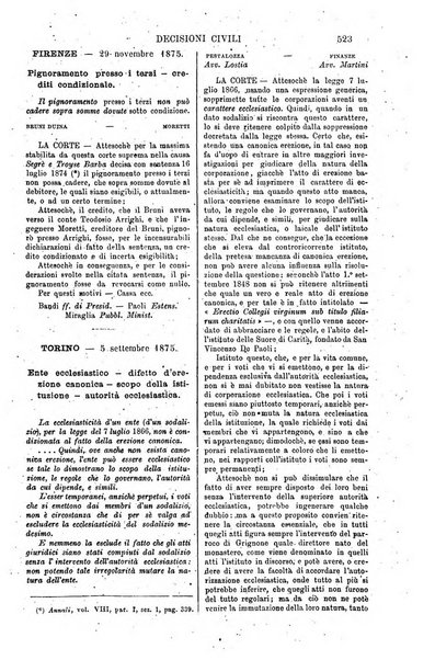 Annali della giurisprudenza italiana raccolta generale delle decisioni delle Corti di cassazione e d'appello in materia civile, criminale, commerciale, di diritto pubblico e amministrativo, e di procedura civile e penale