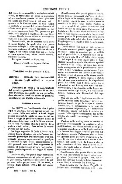 Annali della giurisprudenza italiana raccolta generale delle decisioni delle Corti di cassazione e d'appello in materia civile, criminale, commerciale, di diritto pubblico e amministrativo, e di procedura civile e penale