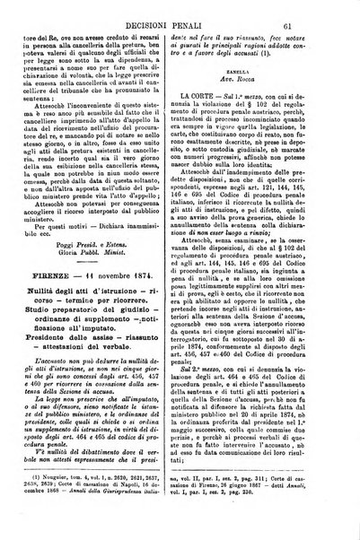 Annali della giurisprudenza italiana raccolta generale delle decisioni delle Corti di cassazione e d'appello in materia civile, criminale, commerciale, di diritto pubblico e amministrativo, e di procedura civile e penale