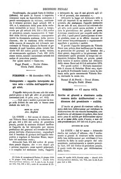 Annali della giurisprudenza italiana raccolta generale delle decisioni delle Corti di cassazione e d'appello in materia civile, criminale, commerciale, di diritto pubblico e amministrativo, e di procedura civile e penale