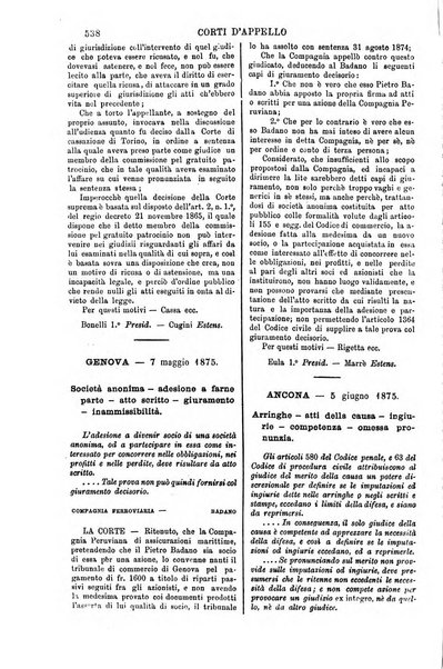 Annali della giurisprudenza italiana raccolta generale delle decisioni delle Corti di cassazione e d'appello in materia civile, criminale, commerciale, di diritto pubblico e amministrativo, e di procedura civile e penale