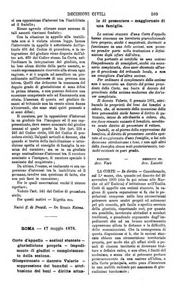 Annali della giurisprudenza italiana raccolta generale delle decisioni delle Corti di cassazione e d'appello in materia civile, criminale, commerciale, di diritto pubblico e amministrativo, e di procedura civile e penale