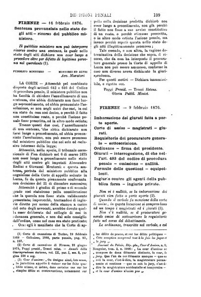 Annali della giurisprudenza italiana raccolta generale delle decisioni delle Corti di cassazione e d'appello in materia civile, criminale, commerciale, di diritto pubblico e amministrativo, e di procedura civile e penale