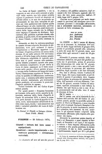 Annali della giurisprudenza italiana raccolta generale delle decisioni delle Corti di cassazione e d'appello in materia civile, criminale, commerciale, di diritto pubblico e amministrativo, e di procedura civile e penale