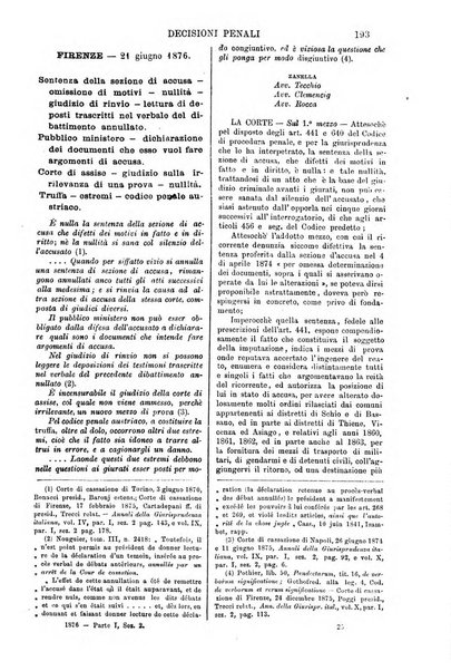 Annali della giurisprudenza italiana raccolta generale delle decisioni delle Corti di cassazione e d'appello in materia civile, criminale, commerciale, di diritto pubblico e amministrativo, e di procedura civile e penale