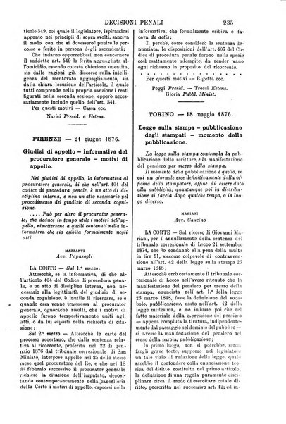 Annali della giurisprudenza italiana raccolta generale delle decisioni delle Corti di cassazione e d'appello in materia civile, criminale, commerciale, di diritto pubblico e amministrativo, e di procedura civile e penale