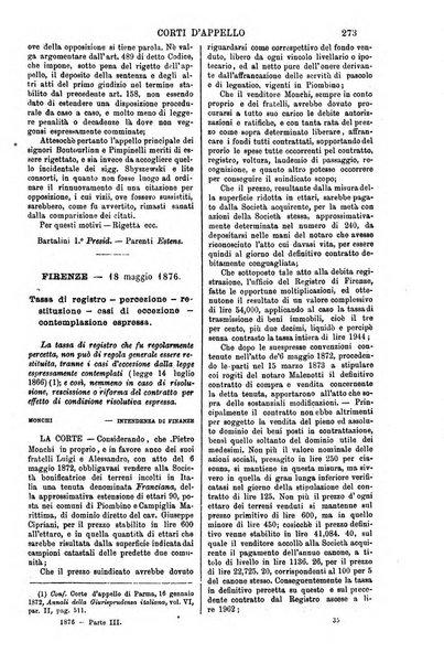 Annali della giurisprudenza italiana raccolta generale delle decisioni delle Corti di cassazione e d'appello in materia civile, criminale, commerciale, di diritto pubblico e amministrativo, e di procedura civile e penale