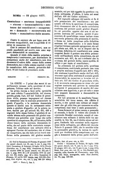 Annali della giurisprudenza italiana raccolta generale delle decisioni delle Corti di cassazione e d'appello in materia civile, criminale, commerciale, di diritto pubblico e amministrativo, e di procedura civile e penale