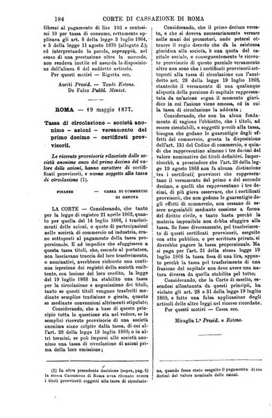 Annali della giurisprudenza italiana raccolta generale delle decisioni delle Corti di cassazione e d'appello in materia civile, criminale, commerciale, di diritto pubblico e amministrativo, e di procedura civile e penale