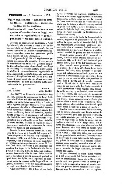 Annali della giurisprudenza italiana raccolta generale delle decisioni delle Corti di cassazione e d'appello in materia civile, criminale, commerciale, di diritto pubblico e amministrativo, e di procedura civile e penale