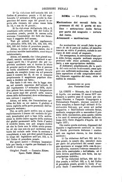 Annali della giurisprudenza italiana raccolta generale delle decisioni delle Corti di cassazione e d'appello in materia civile, criminale, commerciale, di diritto pubblico e amministrativo, e di procedura civile e penale