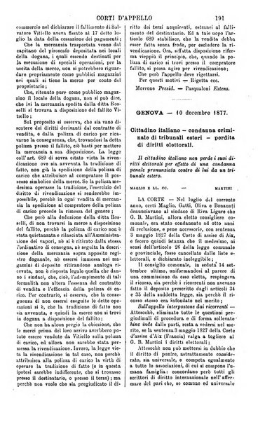 Annali della giurisprudenza italiana raccolta generale delle decisioni delle Corti di cassazione e d'appello in materia civile, criminale, commerciale, di diritto pubblico e amministrativo, e di procedura civile e penale