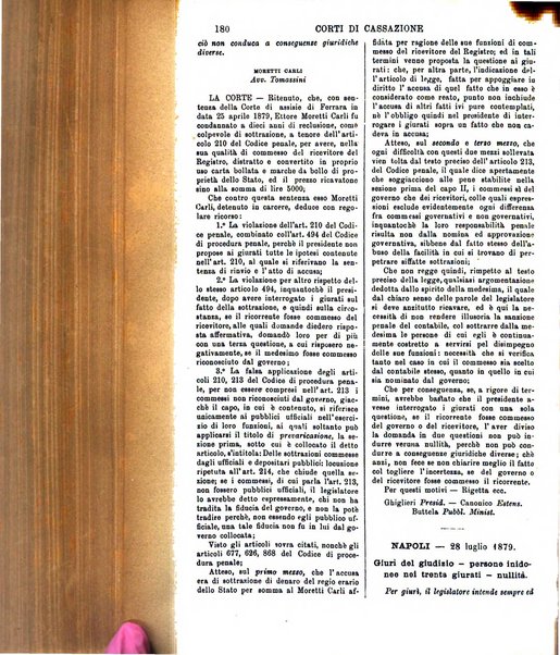 Annali della giurisprudenza italiana raccolta generale delle decisioni delle Corti di cassazione e d'appello in materia civile, criminale, commerciale, di diritto pubblico e amministrativo, e di procedura civile e penale