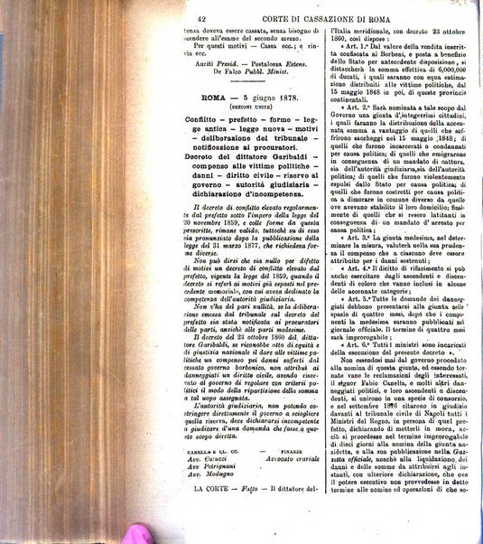 Annali della giurisprudenza italiana raccolta generale delle decisioni delle Corti di cassazione e d'appello in materia civile, criminale, commerciale, di diritto pubblico e amministrativo, e di procedura civile e penale