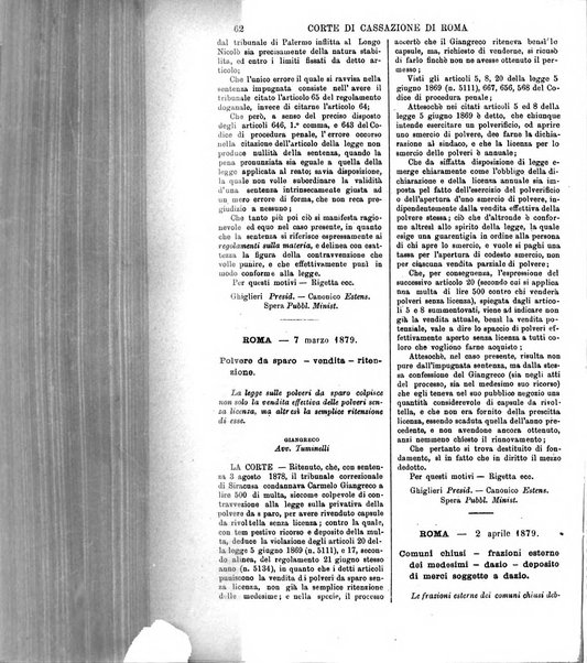 Annali della giurisprudenza italiana raccolta generale delle decisioni delle Corti di cassazione e d'appello in materia civile, criminale, commerciale, di diritto pubblico e amministrativo, e di procedura civile e penale