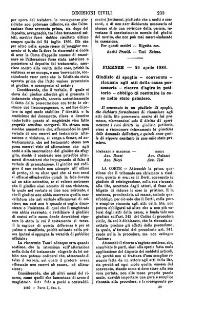 Annali della giurisprudenza italiana raccolta generale delle decisioni delle Corti di cassazione e d'appello in materia civile, criminale, commerciale, di diritto pubblico e amministrativo, e di procedura civile e penale