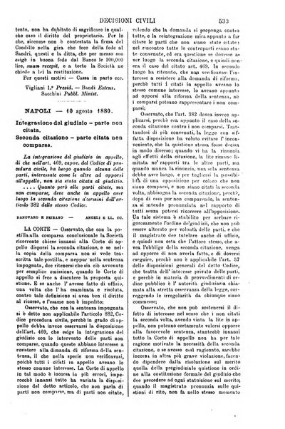 Annali della giurisprudenza italiana raccolta generale delle decisioni delle Corti di cassazione e d'appello in materia civile, criminale, commerciale, di diritto pubblico e amministrativo, e di procedura civile e penale