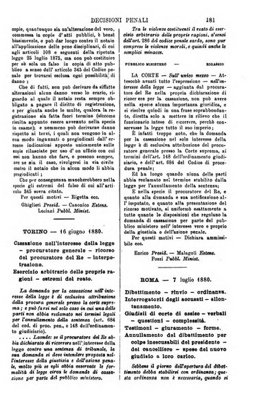 Annali della giurisprudenza italiana raccolta generale delle decisioni delle Corti di cassazione e d'appello in materia civile, criminale, commerciale, di diritto pubblico e amministrativo, e di procedura civile e penale