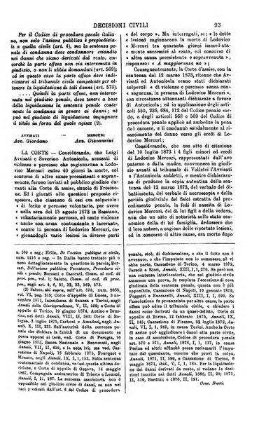 Annali della giurisprudenza italiana raccolta generale delle decisioni delle Corti di cassazione e d'appello in materia civile, criminale, commerciale, di diritto pubblico e amministrativo, e di procedura civile e penale