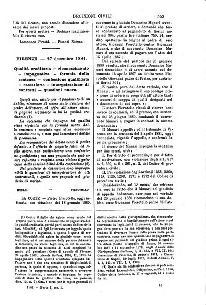 Annali della giurisprudenza italiana raccolta generale delle decisioni delle Corti di cassazione e d'appello in materia civile, criminale, commerciale, di diritto pubblico e amministrativo, e di procedura civile e penale