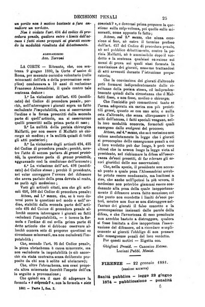 Annali della giurisprudenza italiana raccolta generale delle decisioni delle Corti di cassazione e d'appello in materia civile, criminale, commerciale, di diritto pubblico e amministrativo, e di procedura civile e penale