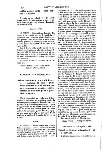 Annali della giurisprudenza italiana raccolta generale delle decisioni delle Corti di cassazione e d'appello in materia civile, criminale, commerciale, di diritto pubblico e amministrativo, e di procedura civile e penale